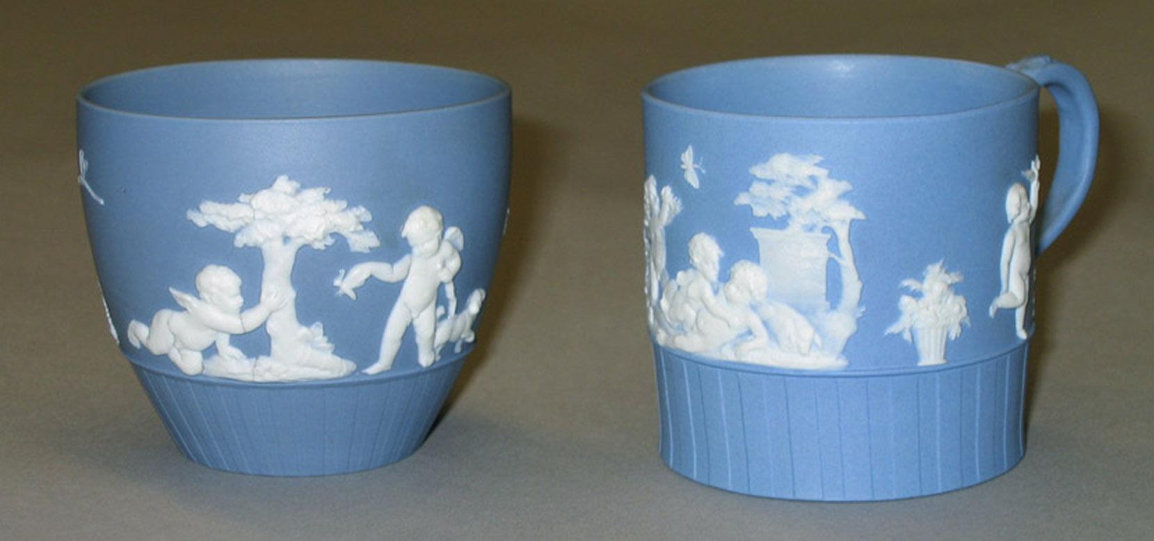 1997.0013.002, 1993.0013.003 Jasper stoneware cup and mug