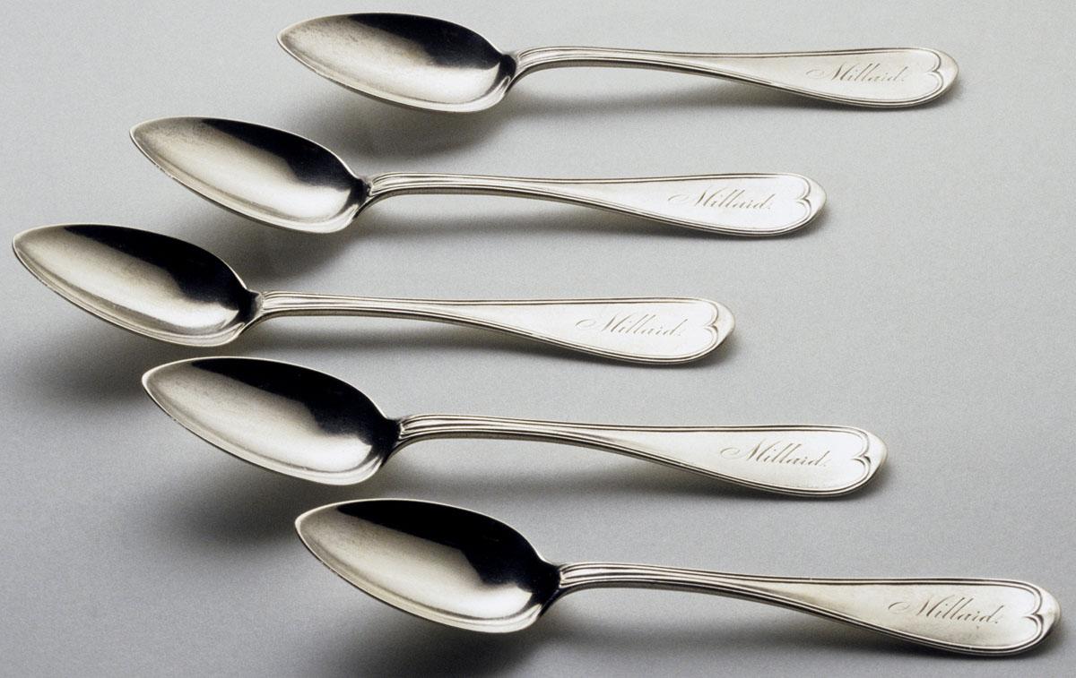 1997.0026.001, 1997.0026.002, 1997.0026.003, 1997.0026.004, 1997.0026.005 Spoon, Teaspoon, view 1
