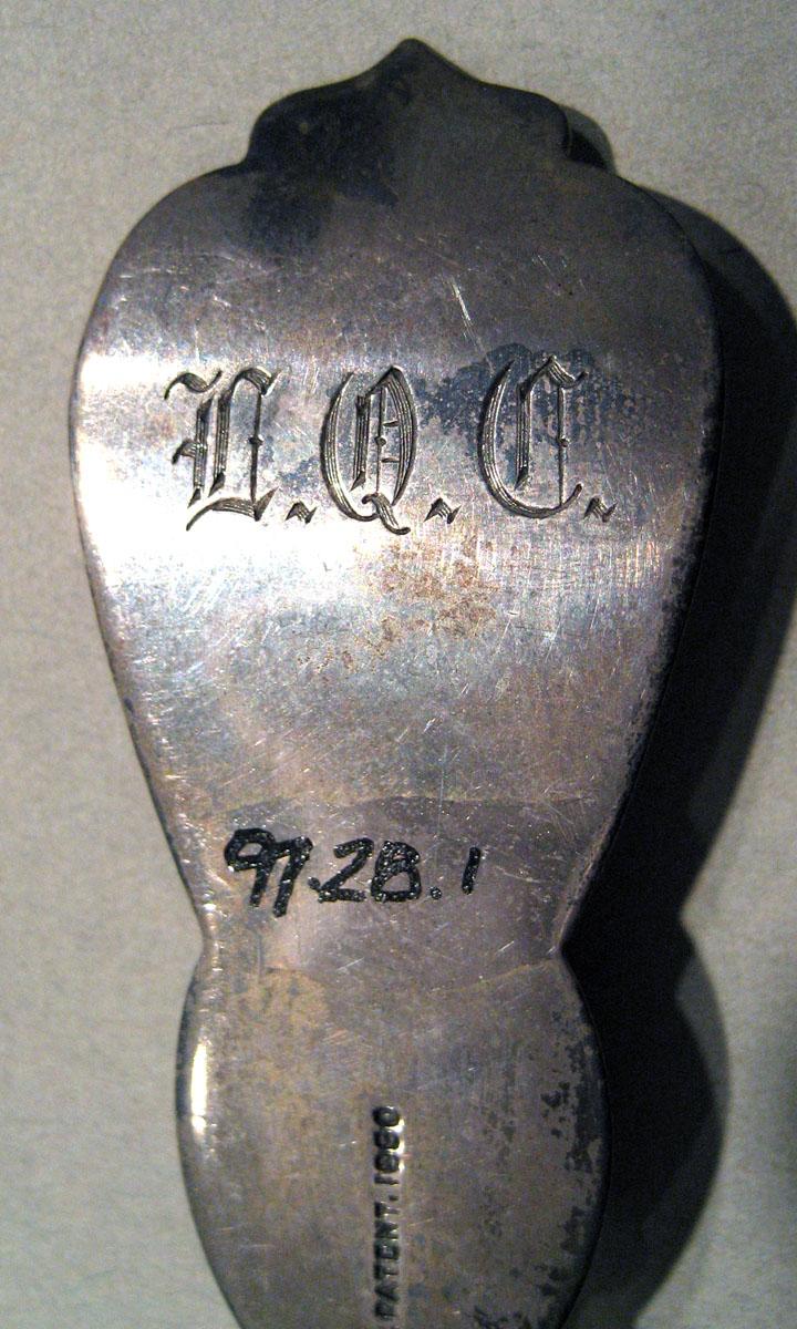 1997.0028.001 Silver Spoon engraving underside