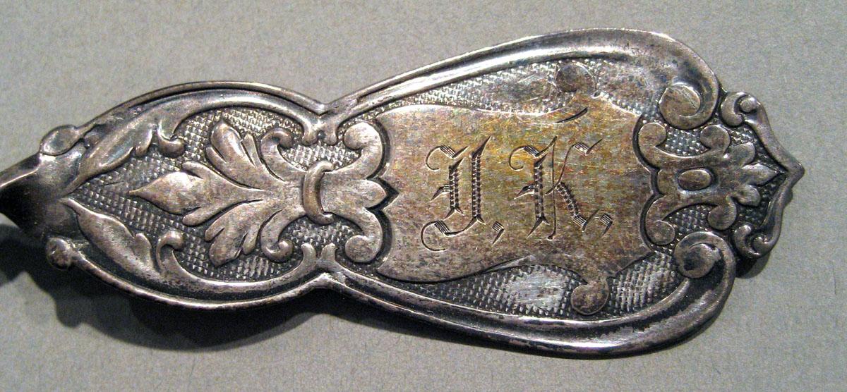 1997.0028.002 Silver Spoon engraving upper surface
