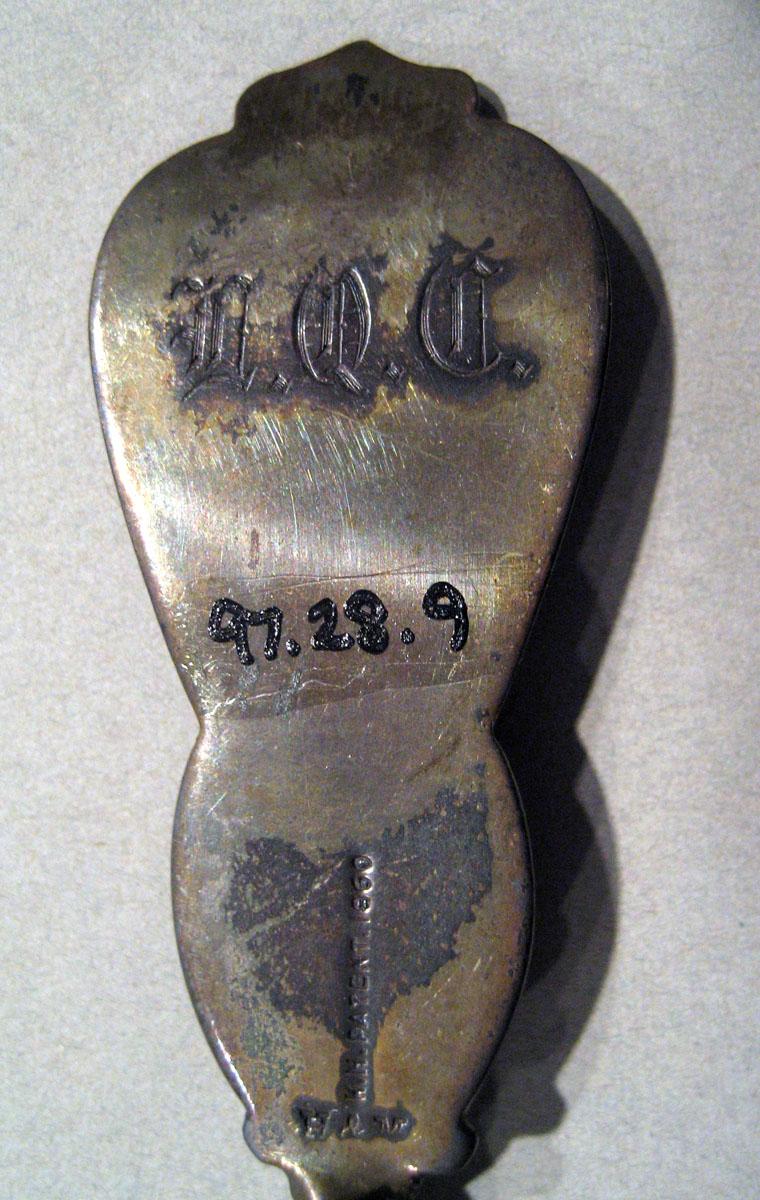 1997.0028.009 Silver Spoon engraving underside