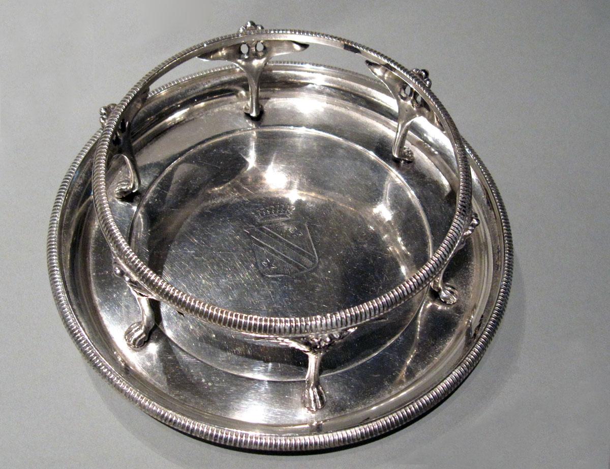 1997.0033 Silver Bottle stand or coaster view 2