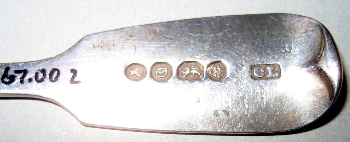 1998.0004.001.002 Silver Salt Spoon marks
