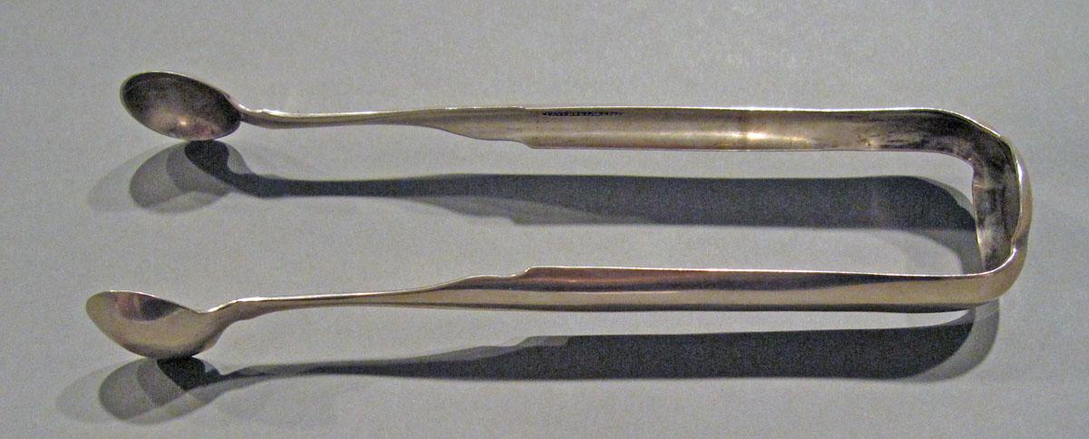 1998.0004.1286 Silver Tongs view 1