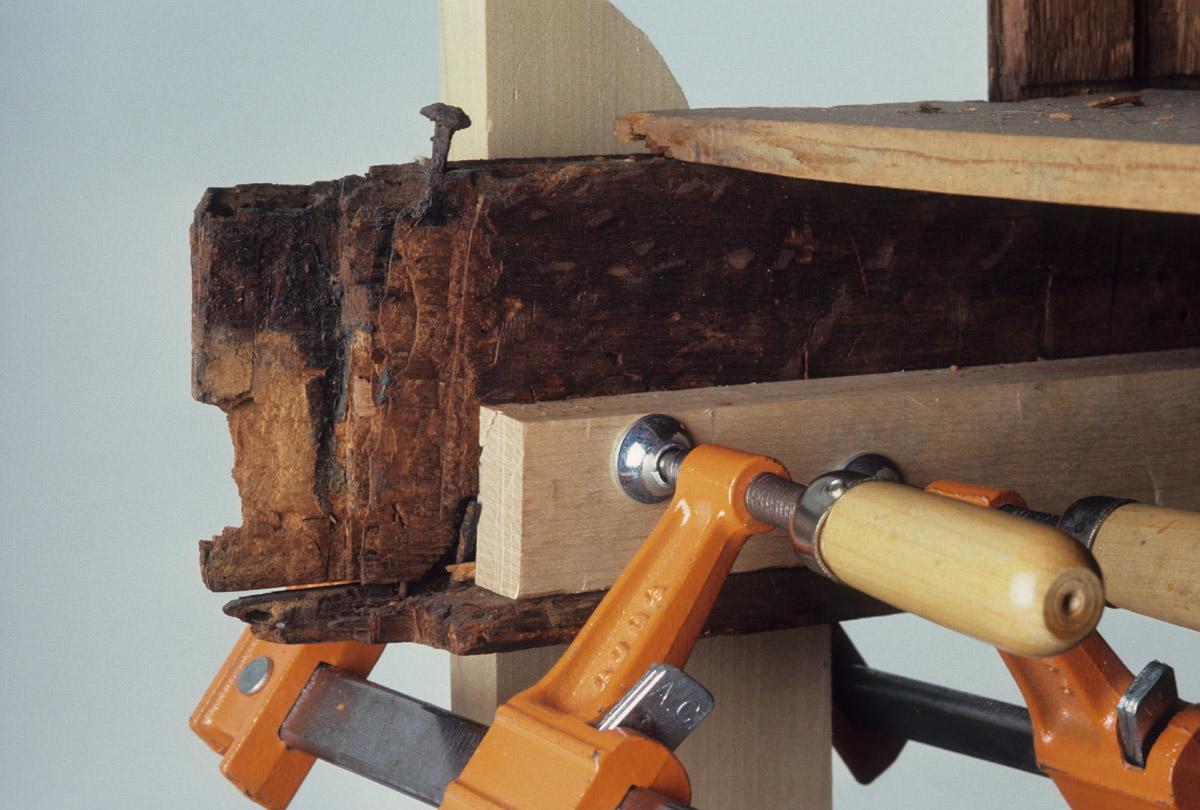 1958.0543 Chest, during conservation treatment, detail 5
