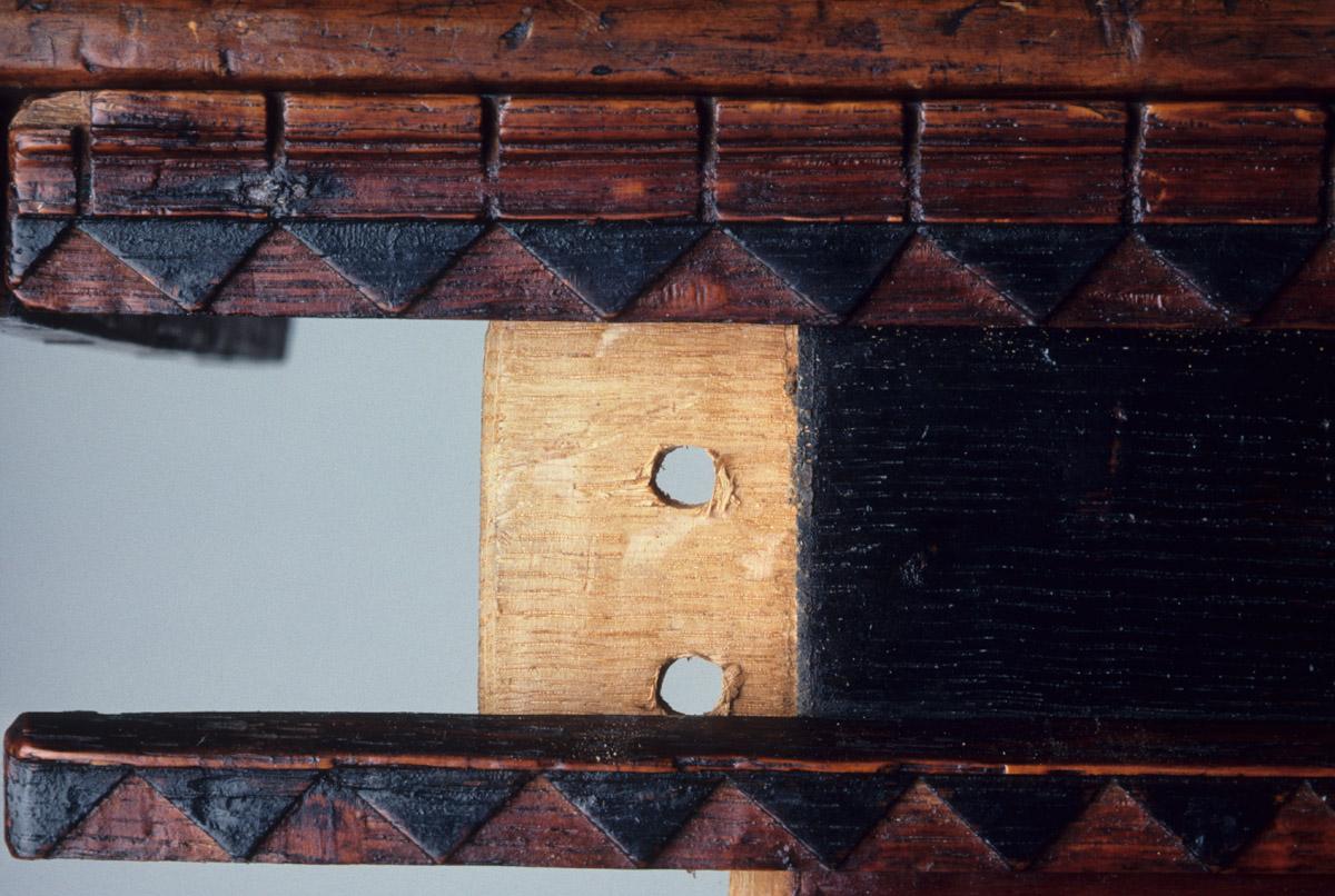 1958.0543 Chest, during conservation treatment, detail 6