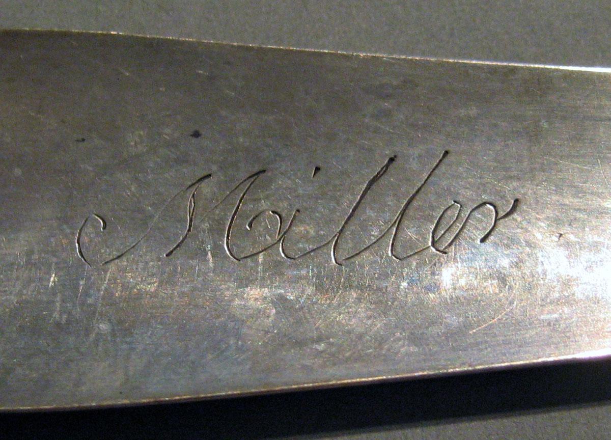 1998.0004.161 Silver Tongs engraving