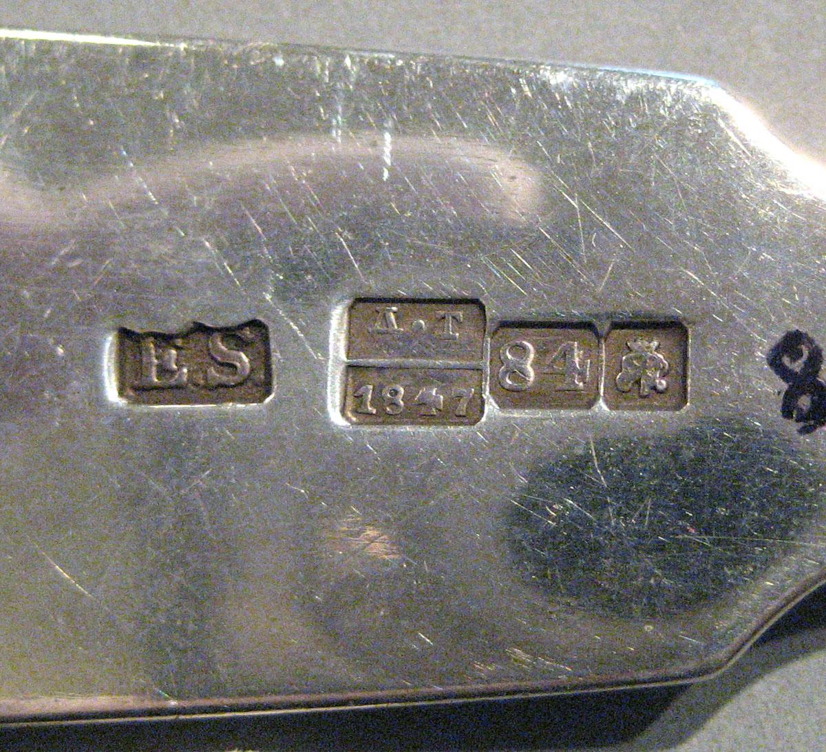 1998.0004.300 Silver Ladle marks