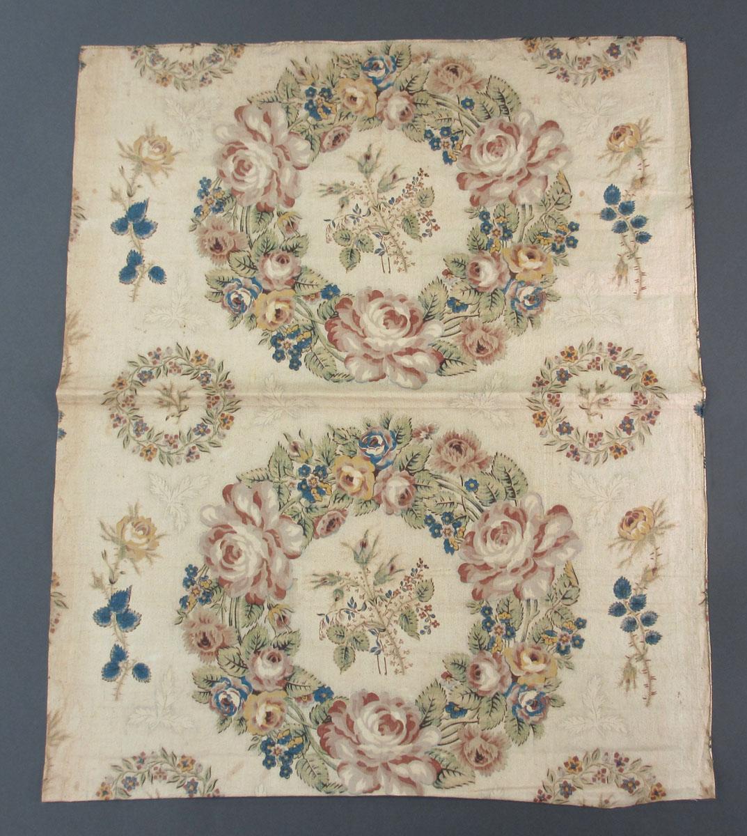 1958.0614 Textile, printed reverse