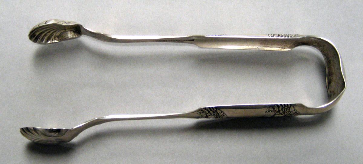 1998.0004.3269 Silver Tongs view 1