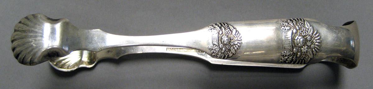 1998.0004.3269 Silver Tongs view 2