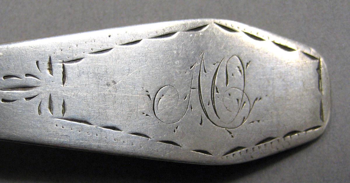 1998.0004.3407.002 Silver spoon engraving