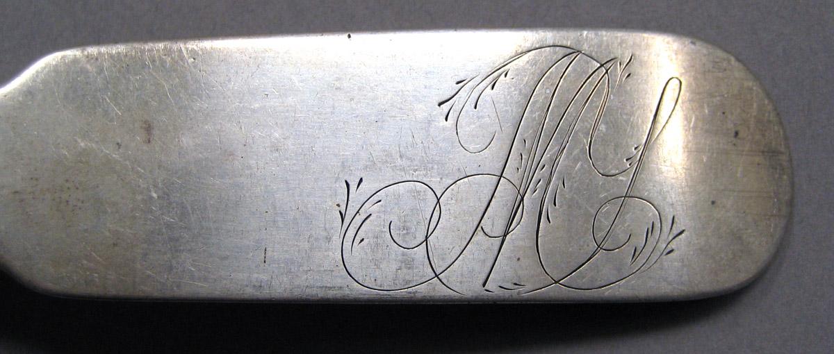 1998.0004.3413 Silver spoon engraving