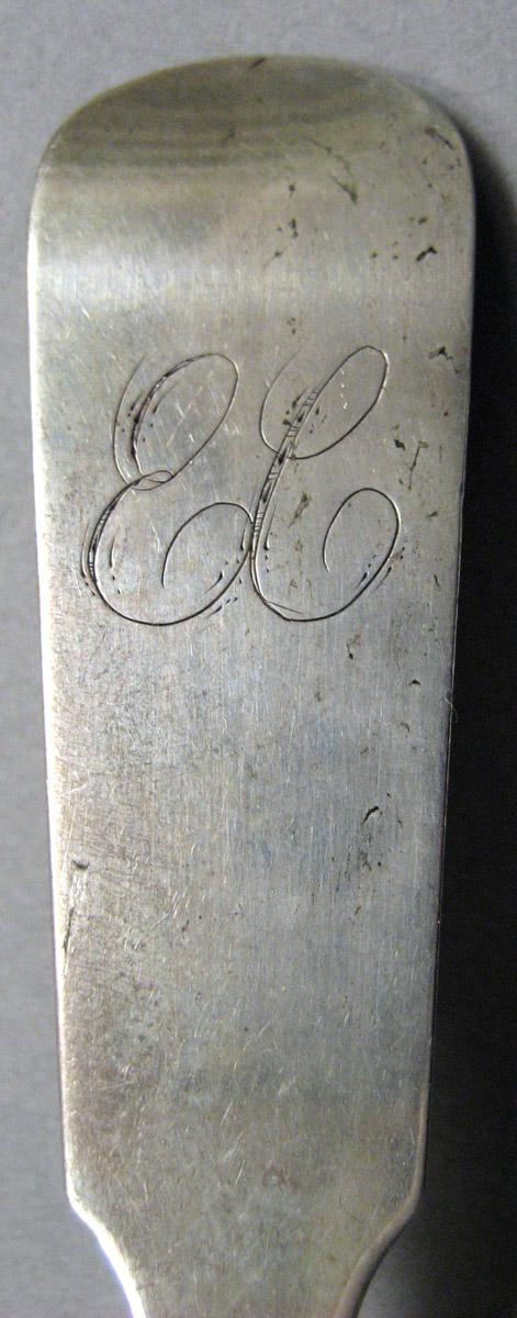 1998.0004.3417 Silver ladle engraving
