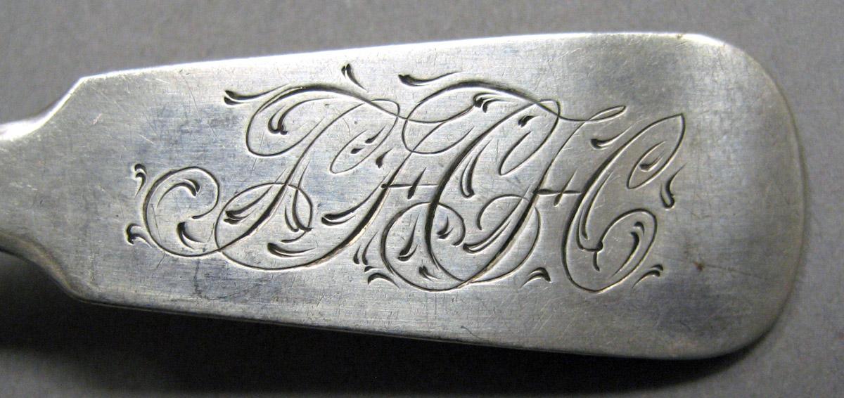 1998.0004.3421 Silver spoon engraving