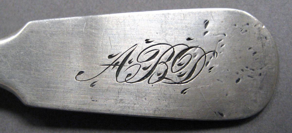 1998.0004.3422 Silver spoon engraving