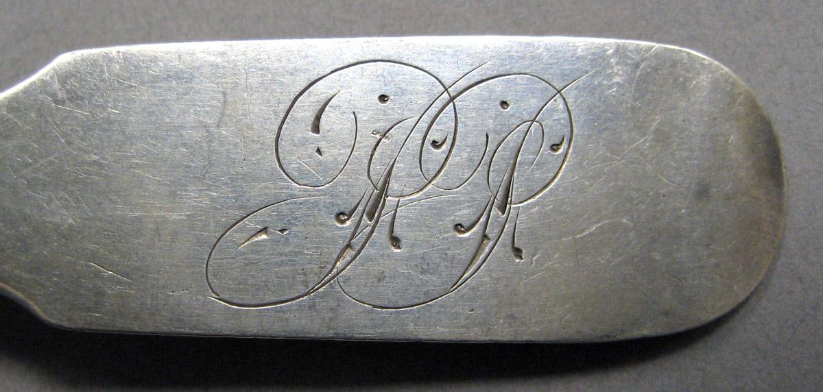 1998.0004.3425 Silver spoon engraving