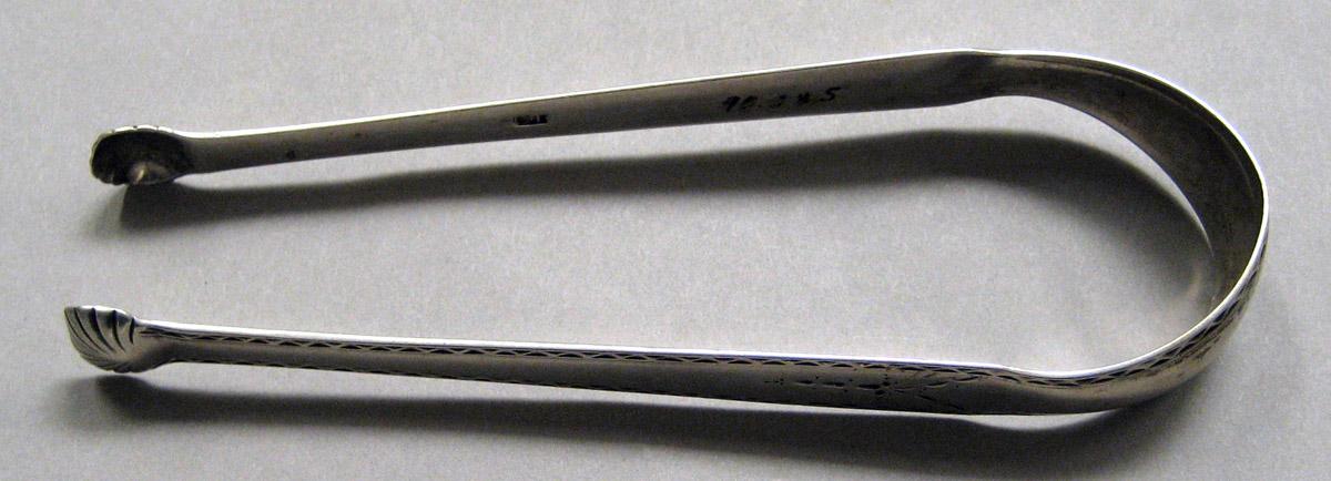 1998.0004.3440 Silver Tongs view 1