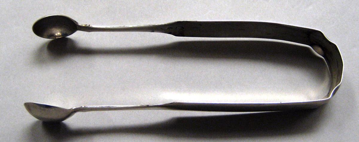 1998.0004.3469 Silver Tongs view 1