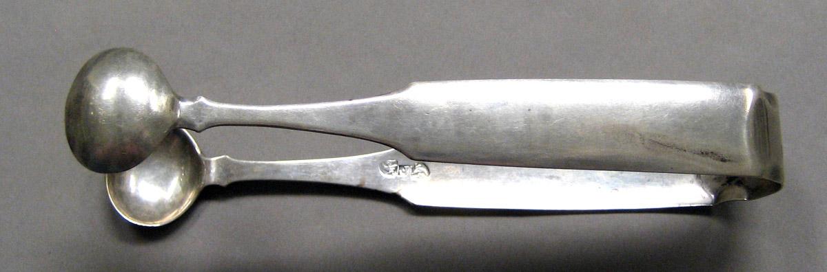 1998.0004.3469 Silver Tongs view 2