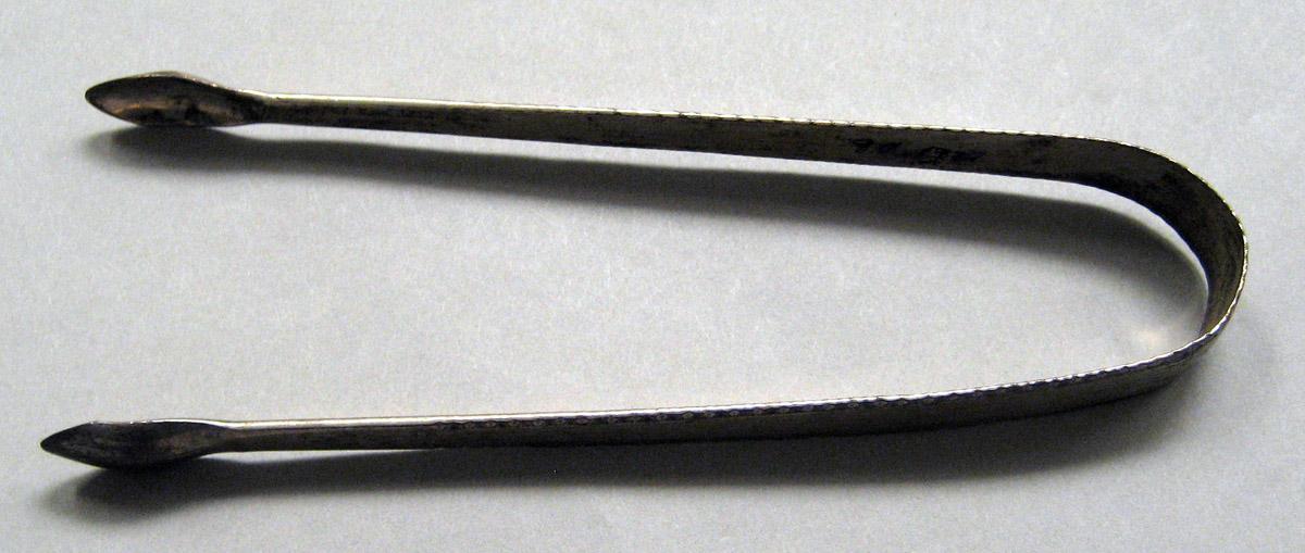1998.0004.3483 Silver Tongs view 1