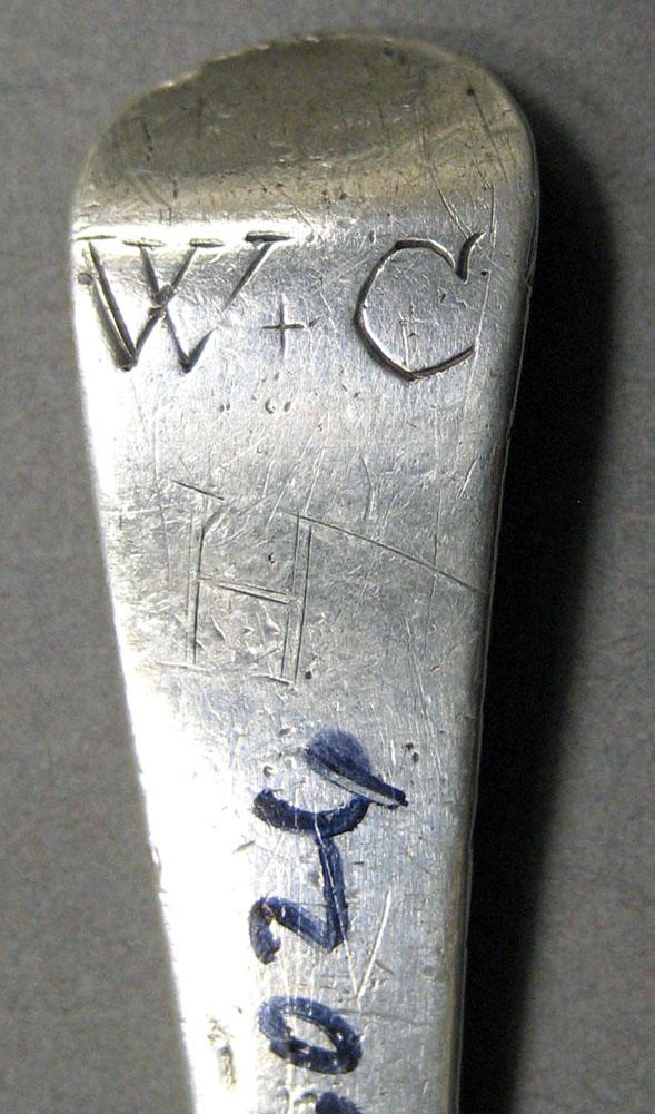 1998.0004.3525 Silver spoon engraving