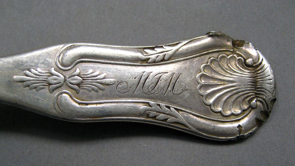 1998.0004.3530 Silver fork engraving