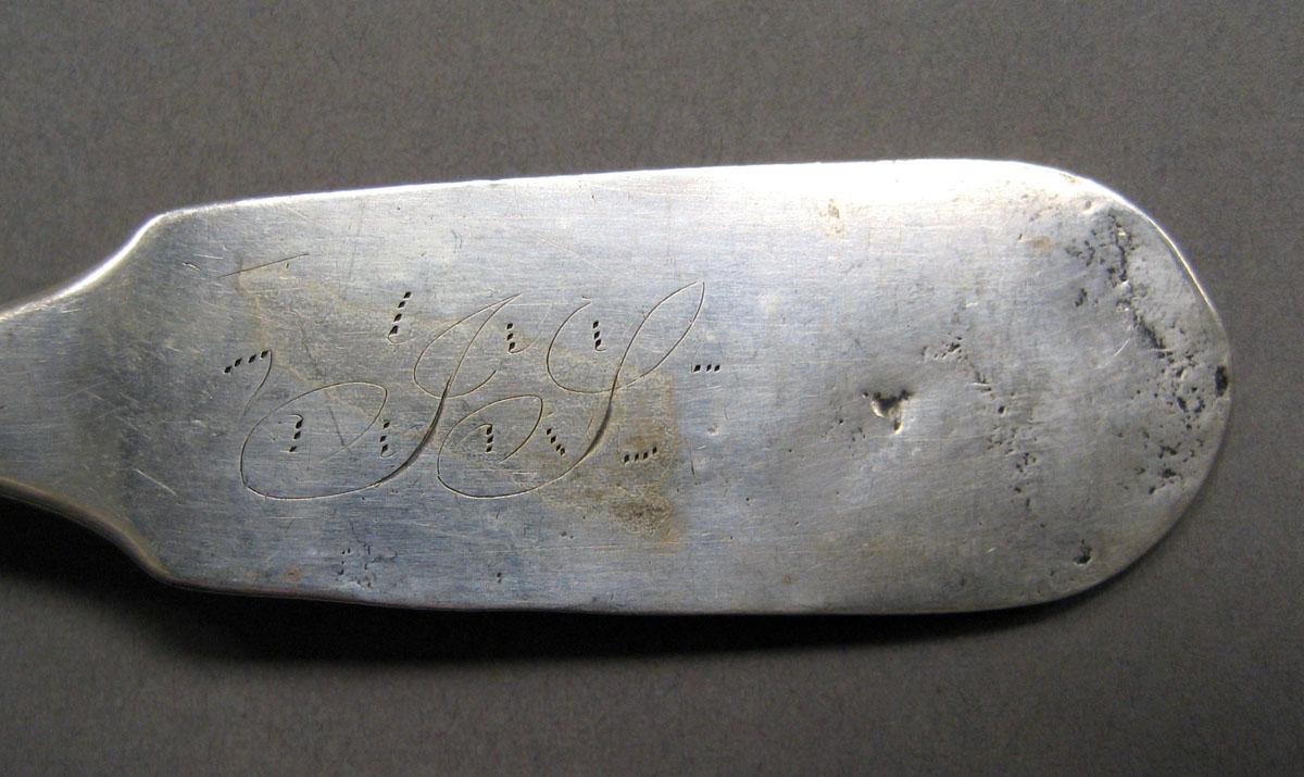 1998.0004.3550 Silver spoon engraving