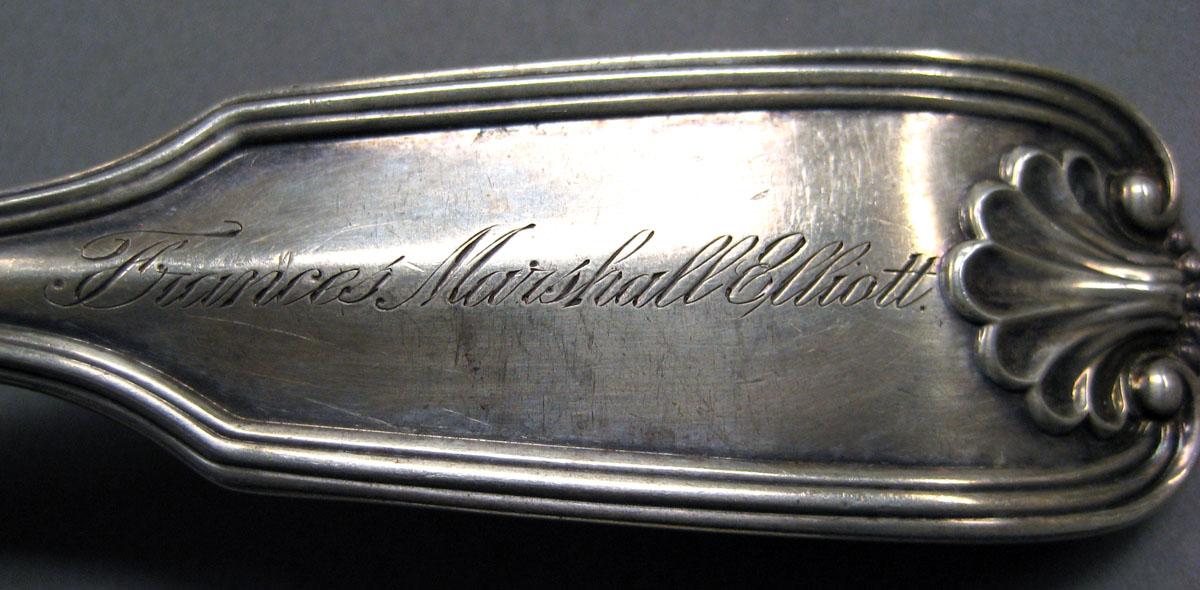 1998.0004.3553 Silver spoon engraving upper surface