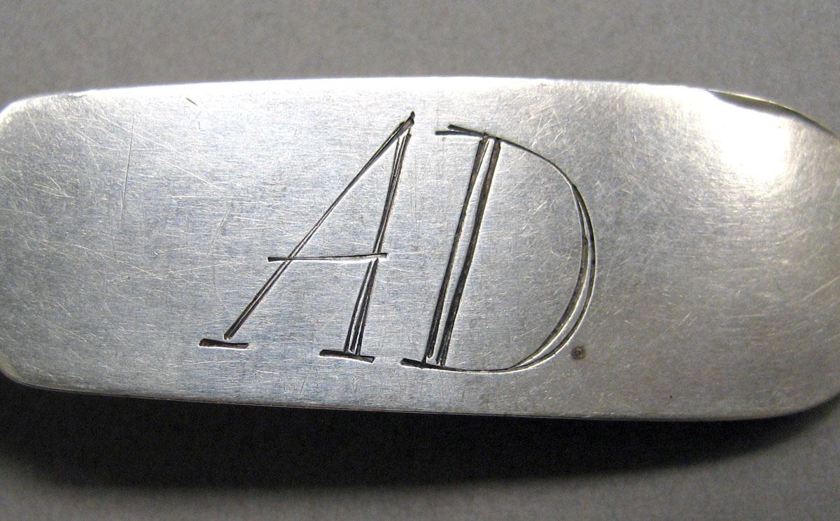 1998.0004.3562 Silver spoon engraving