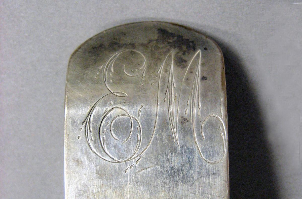 1998.0004.3608 Silver spoon engraving