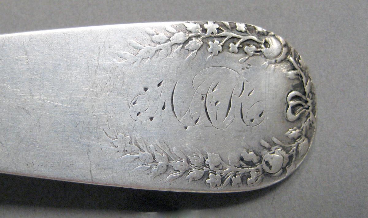 1998.0004.3622 Silver spoon engraving