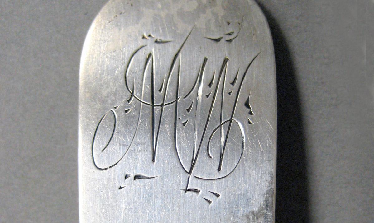 1998.0004.3631.002 Silver spoon engraving