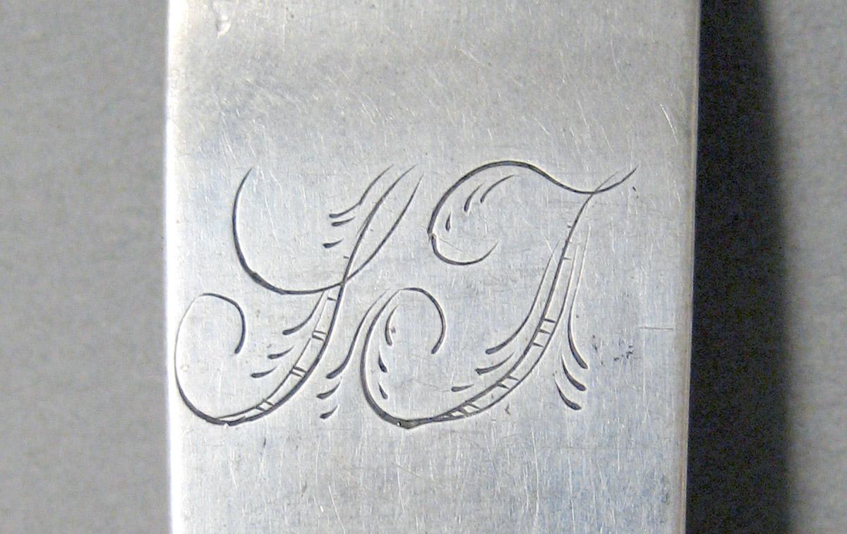 1998.0004.3632 Silver spoon engraving
