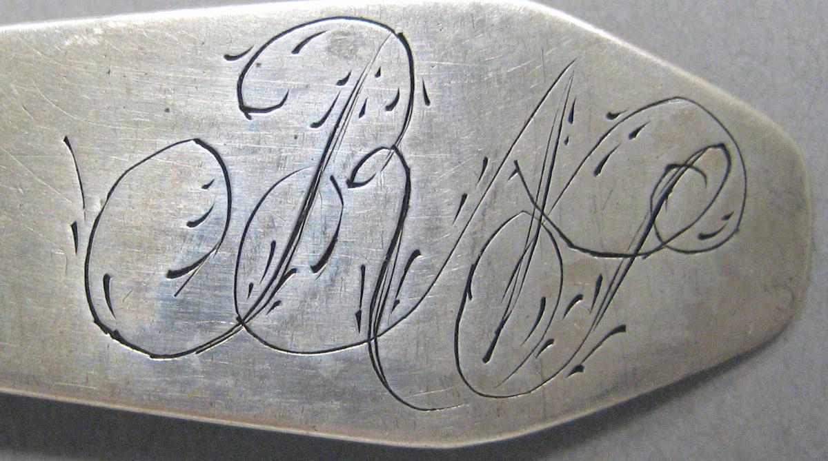 1998.0004.3644 Silver spoon engraving