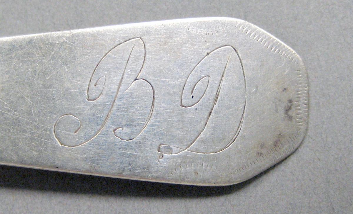 1998.0004.3650 Silver spoon engraving