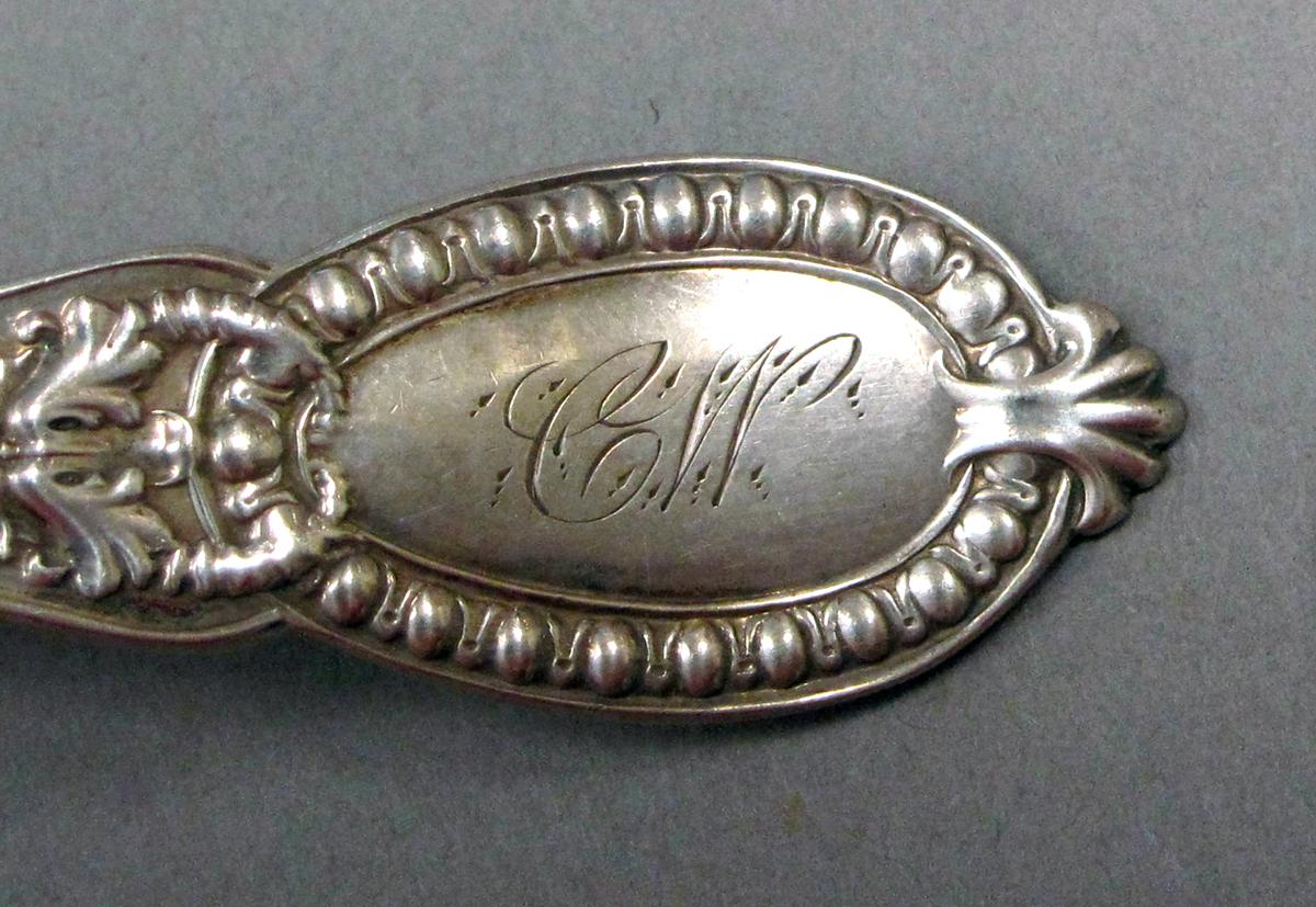 1998.0004.3719 Silver ladle engraving