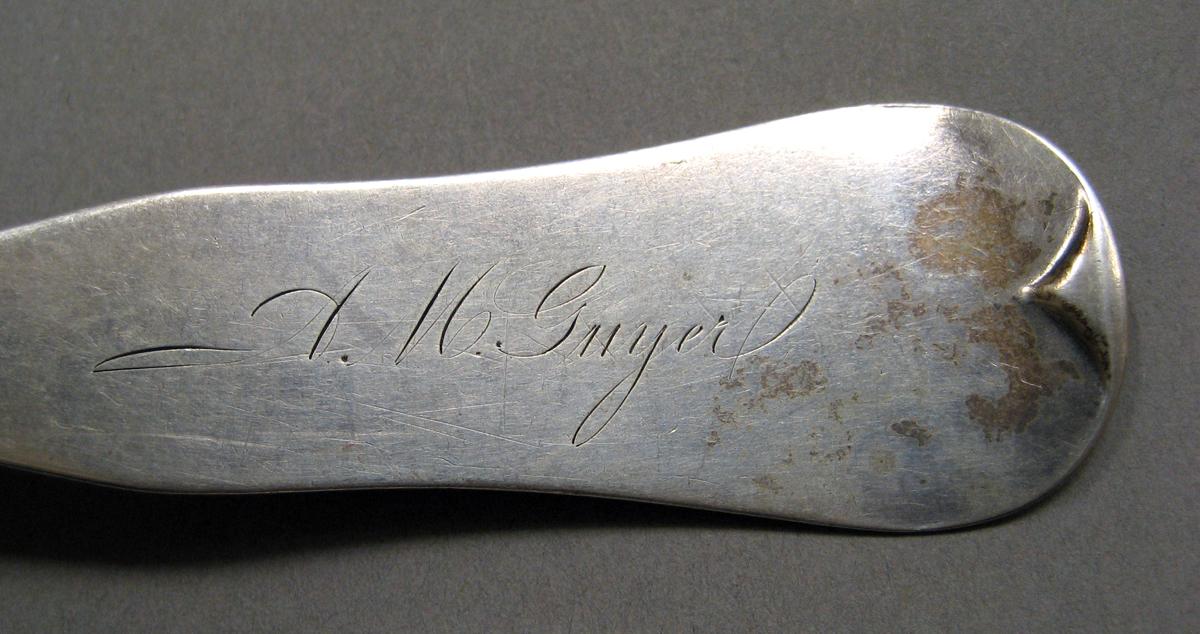 1998.0004.3795 Silver spoon engraving