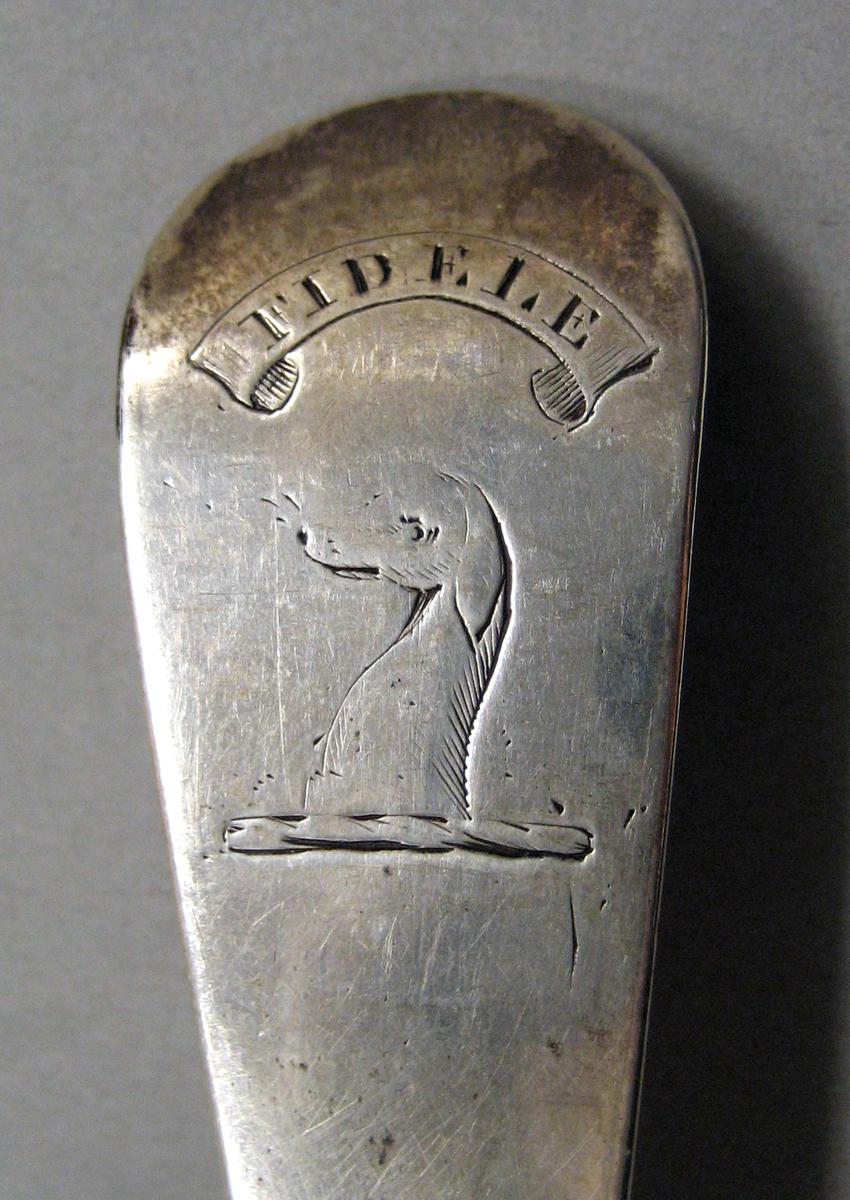 1998.0004.3809 Silver spoon engraving
