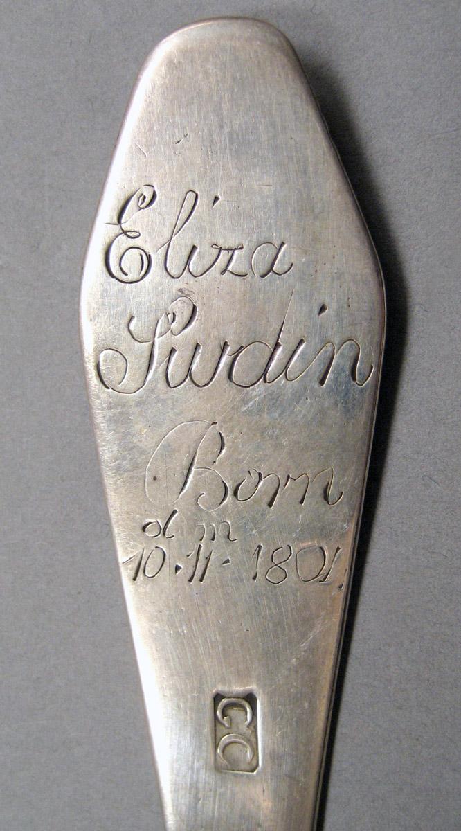 1998.0004.3819 Silver Spoon engraving underside