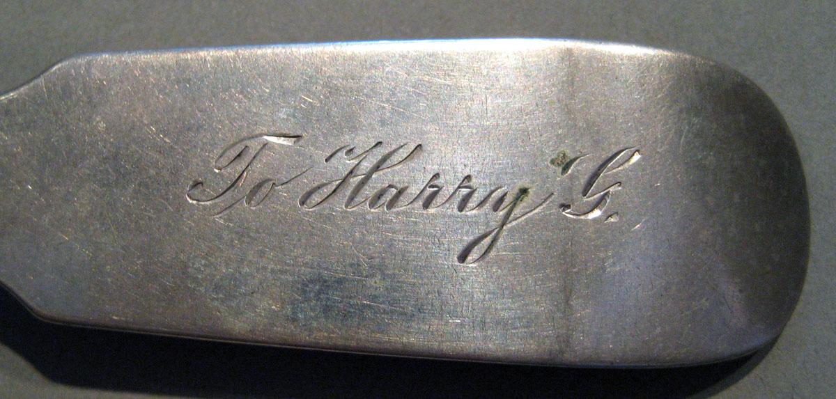 1998.0004.391 Silver Spoon engraving underside