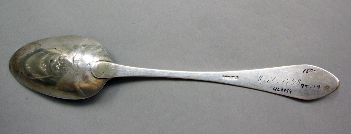 1998.0004.3927 Silver spoon underside
