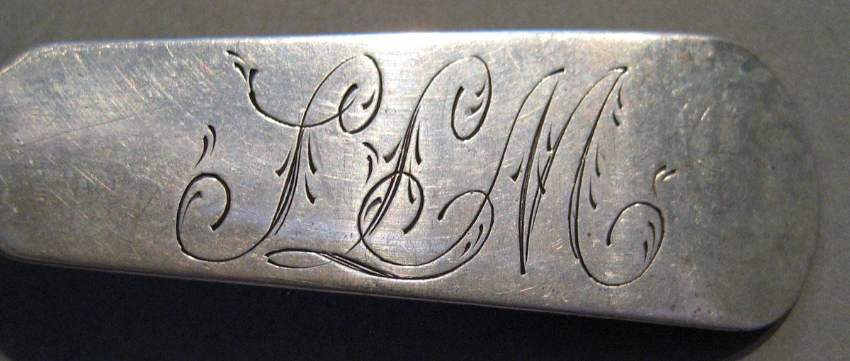 1998.0004.407.001 Silver Spoon engraving upper surface