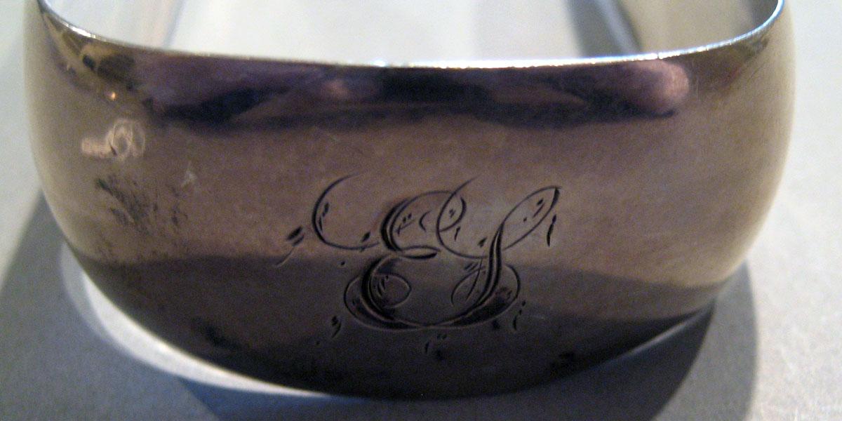1998.0004.453 Silver Tongs engraving