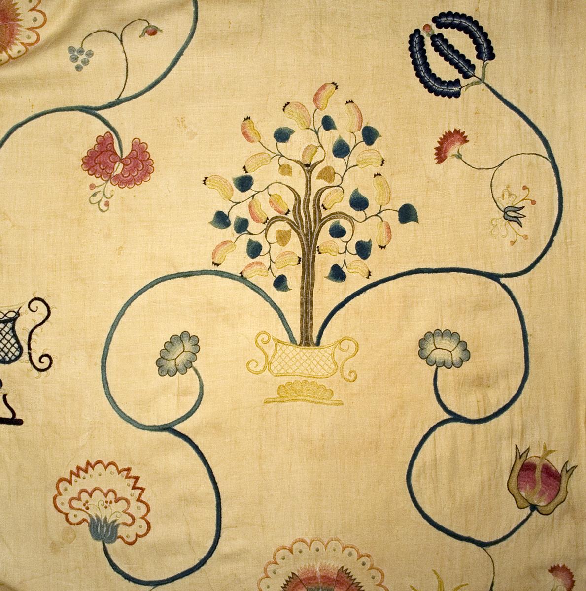 1952.0357.002 Bed Hanging, Headcloth, Pattern Detail #2