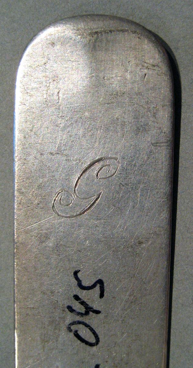1998.0004.587 Silver Spoon engraving underside
