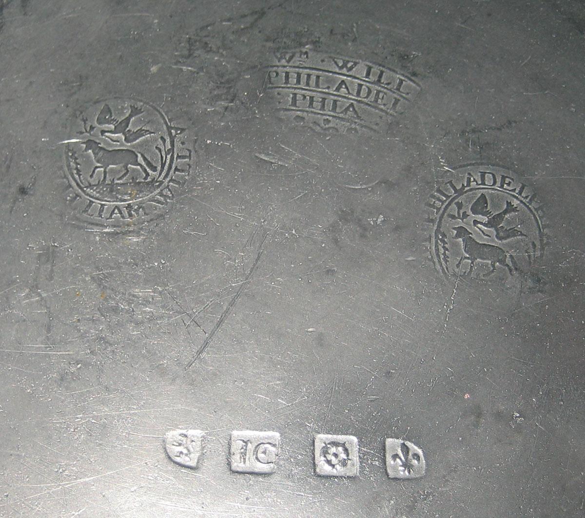1958.0659 Plate (detail of marks)