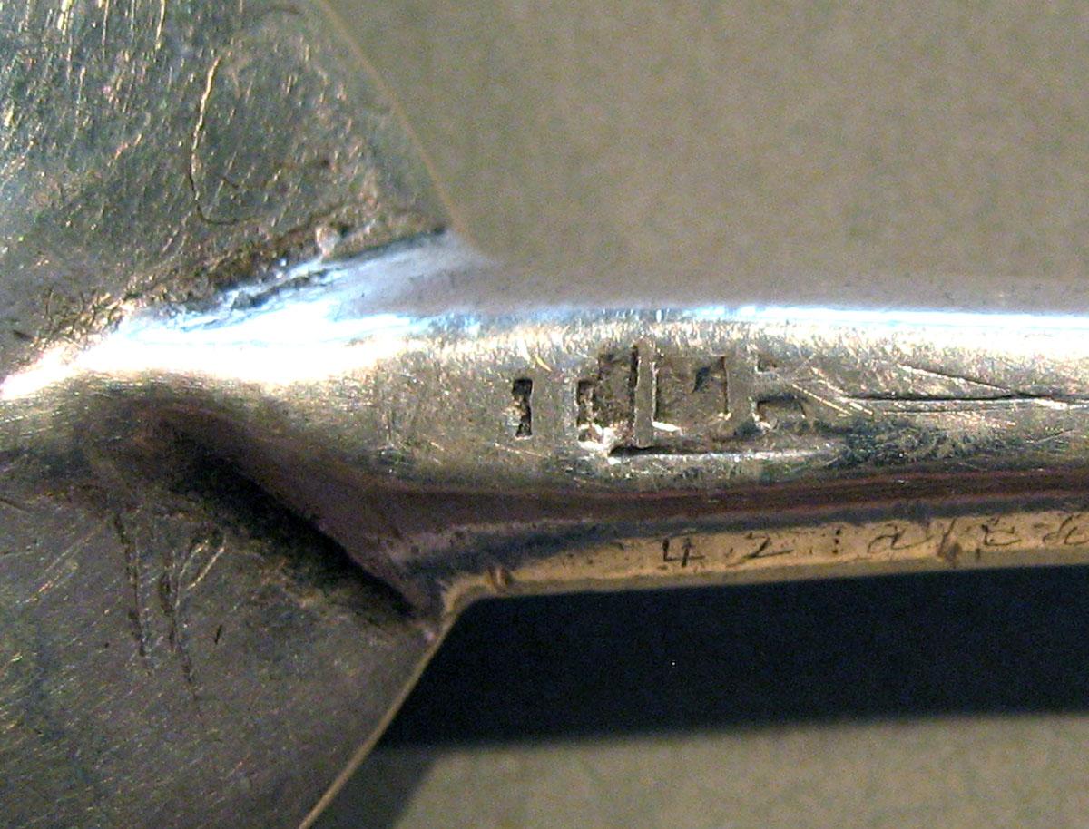 1998.0004.651 Silver Spoon mark underside handle
