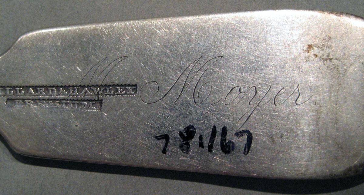 1998.0004.701 Silver Spoon engraving underside