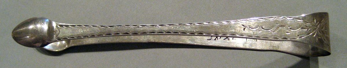 1998.0004.718 Silver Tongs view 3